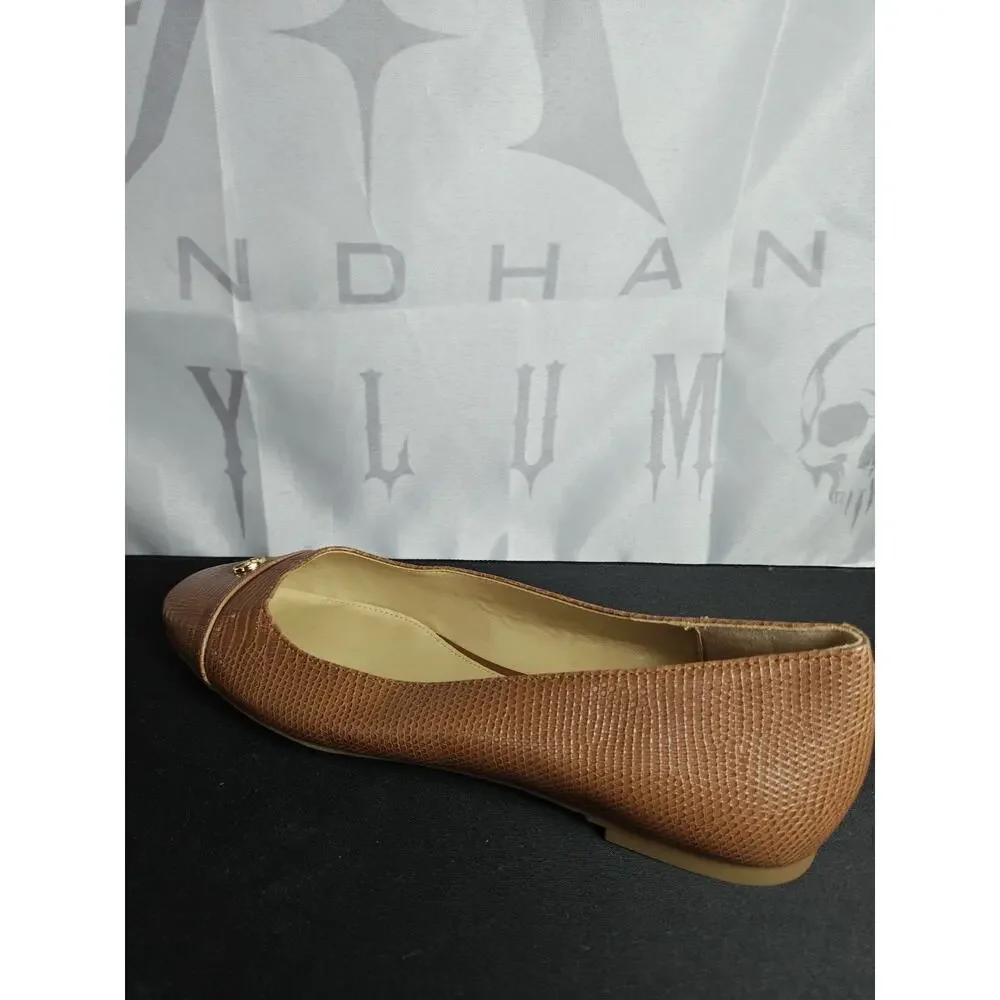 MICHAEL KORS Women's 7.5 Brown Textured Flats New